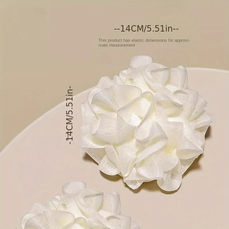 Soft Skin-Friendly Floral Lace Bath Sponge with Soap Storage Bag - 2-in-1 Exfoliator and Shower Accessory