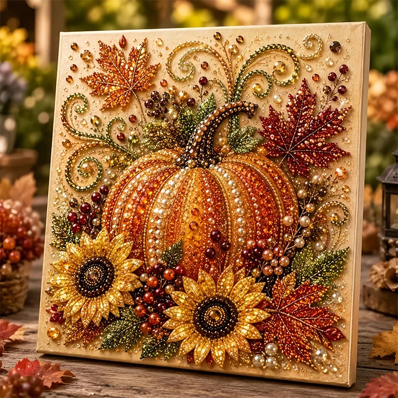 Autumn Pearl Painting Kit - 5D Diamond Art Crafts for Pumpkin Decor