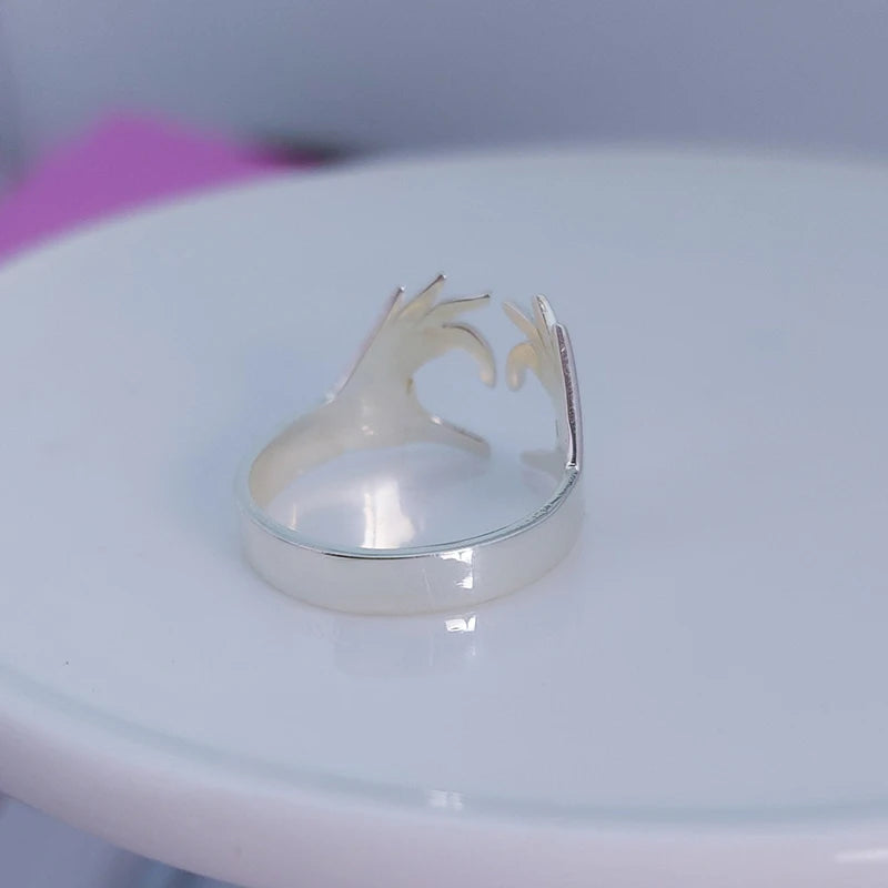 Double Heart Couple Rings Adjustable Love Jewelry for Women and Men