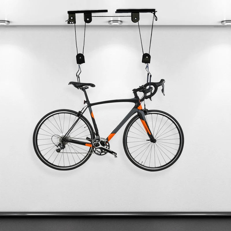 Ceiling Mount Bicycle Hoist Rack - Heavy Duty Up to 60kg Space Saver