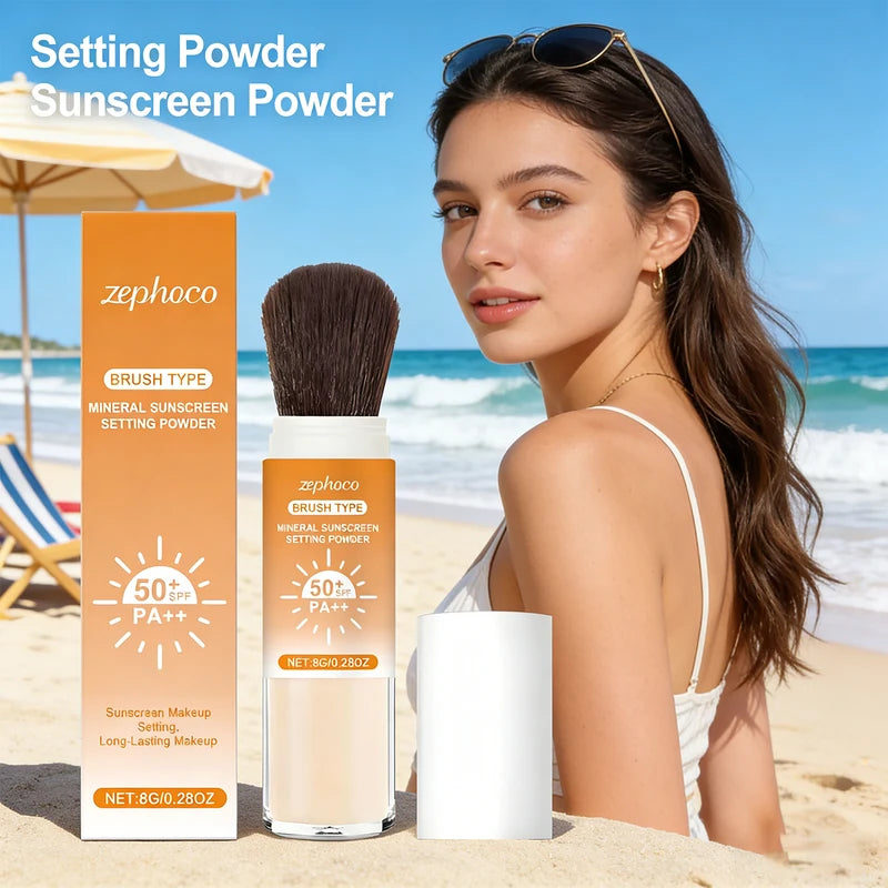 Long Lasting SPF 50+ Face Powder with Oil Control & Matte Finish – Natural Protective Makeup
