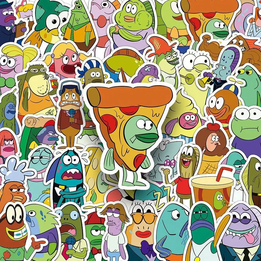50PCS Mermaid Bikini Bottom Stickers Cartoon Anime Phone & Notebook Decals