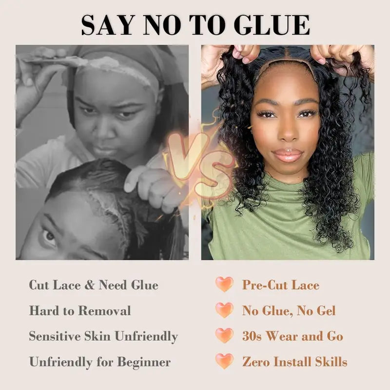Glueless Human Hair Wigs Deep Wave 6x4 5x5 Lace Closure Pre Plucked 200 Density
