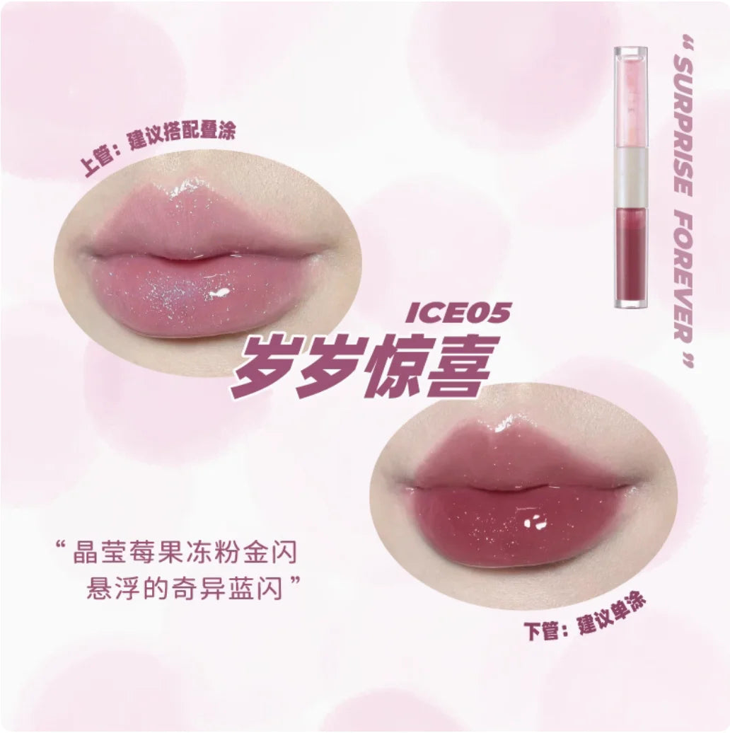 Double-End Liquid Lipstick Set - Matte & Gloss Finish, Hydrating Makeup