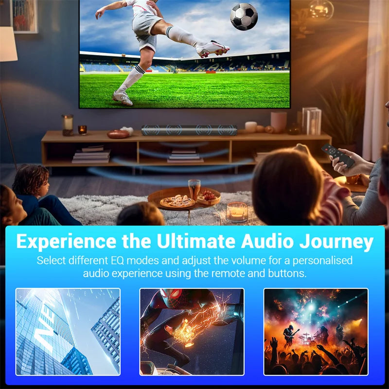Wireless Bluetooth Sound Bar with Subwoofer for TV Home Theater Portable Speaker