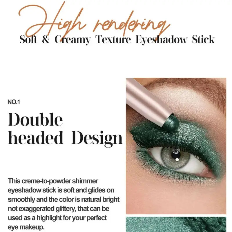 Waterproof Metallic Eyeshadow Stick Set - Long Lasting Cream & Highlight Pen