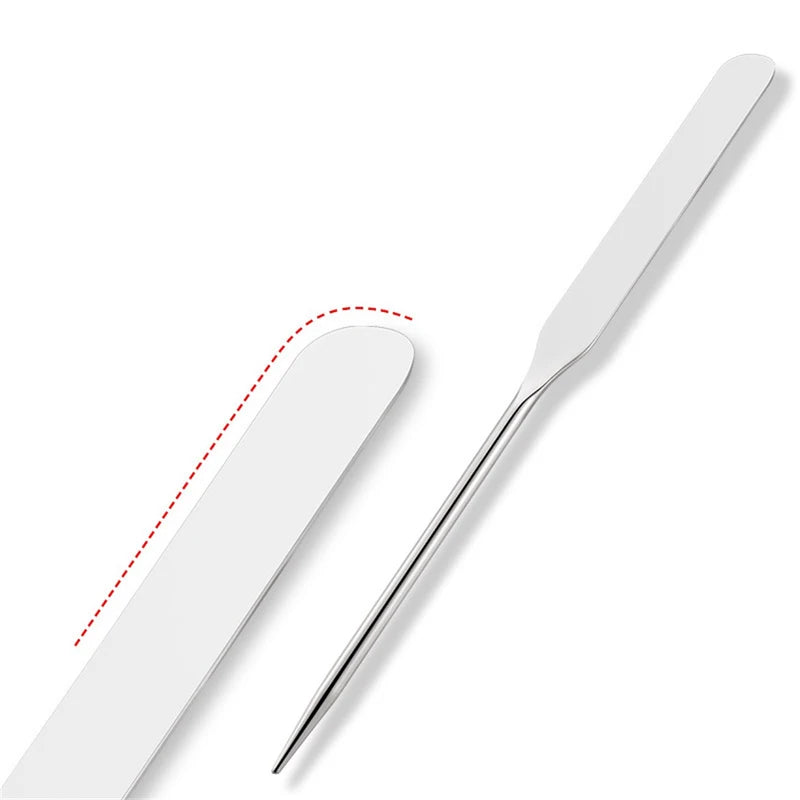 2pcs Makeup Mixing Palette Set with Stainless Steel Spatula for Foundation & Nail Art