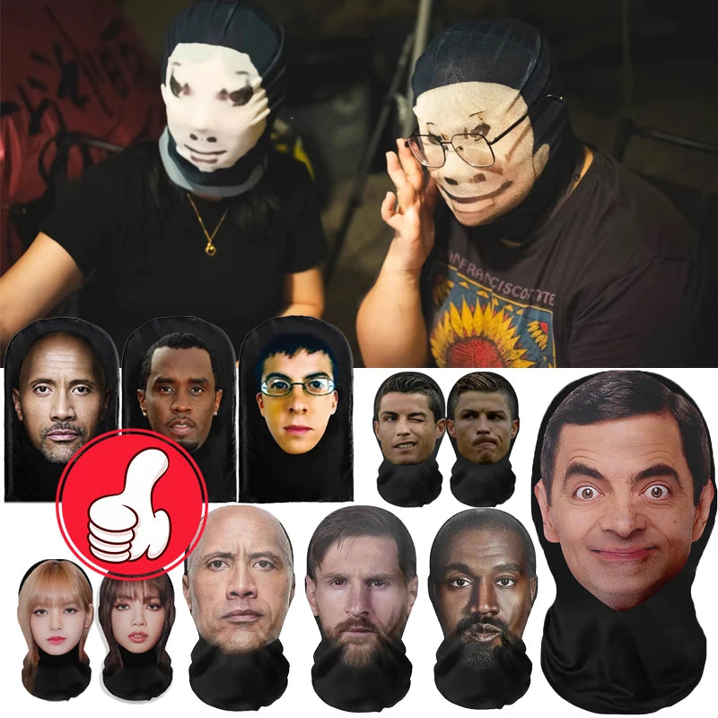 Realistic 3D Face Masks for Cosplay Halloween Party Adults Unisex Full Face Hood
