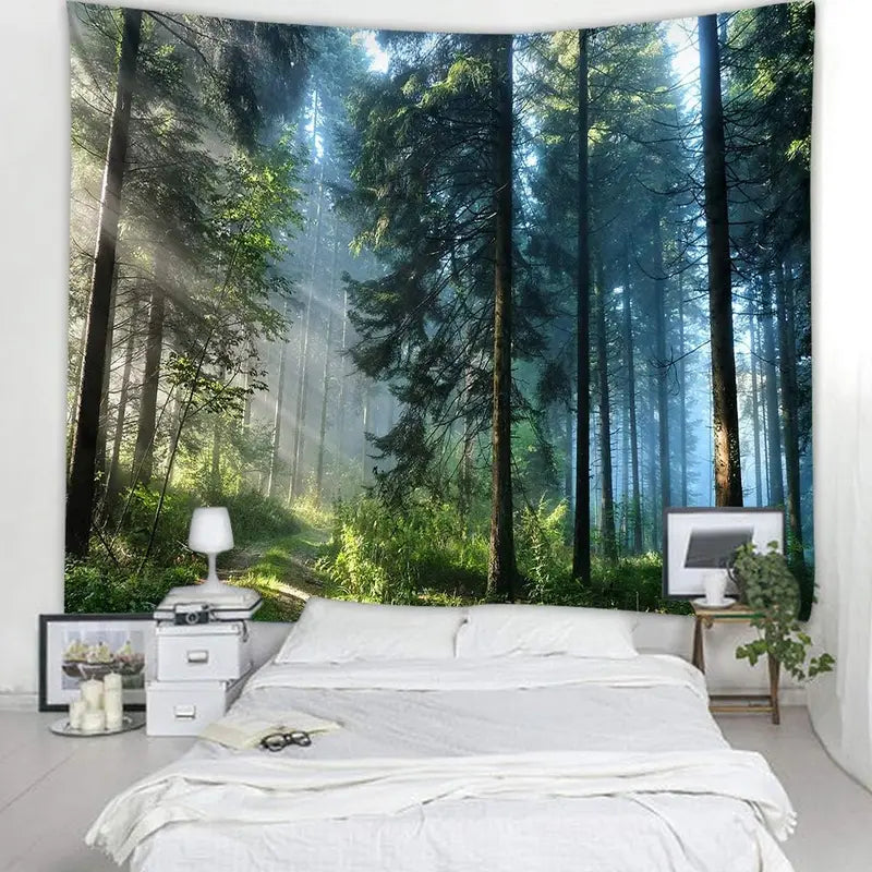 Mountain Forest Tapestry Wall Hanging Decor for Living Room & Bedroom