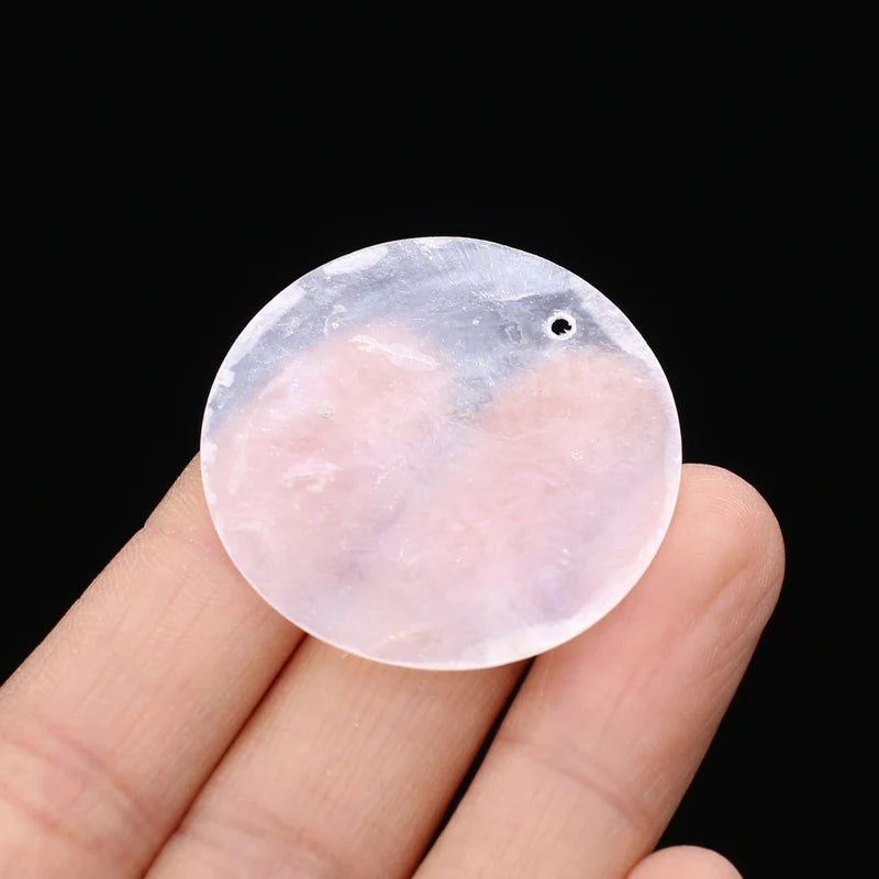 Natural Shell Pendant Charms for Jewelry Making - 100pcs Round White Slices
