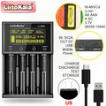Smart 4-Channel Battery Charger with LCD & USB Power Bank for Li-ion Batteries