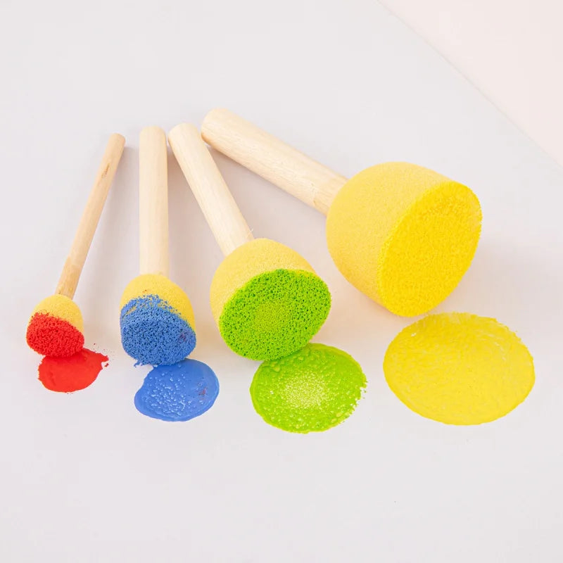 4PCS Drawing Sponge Seal Brush Set for Art & Graffiti DIY Painting