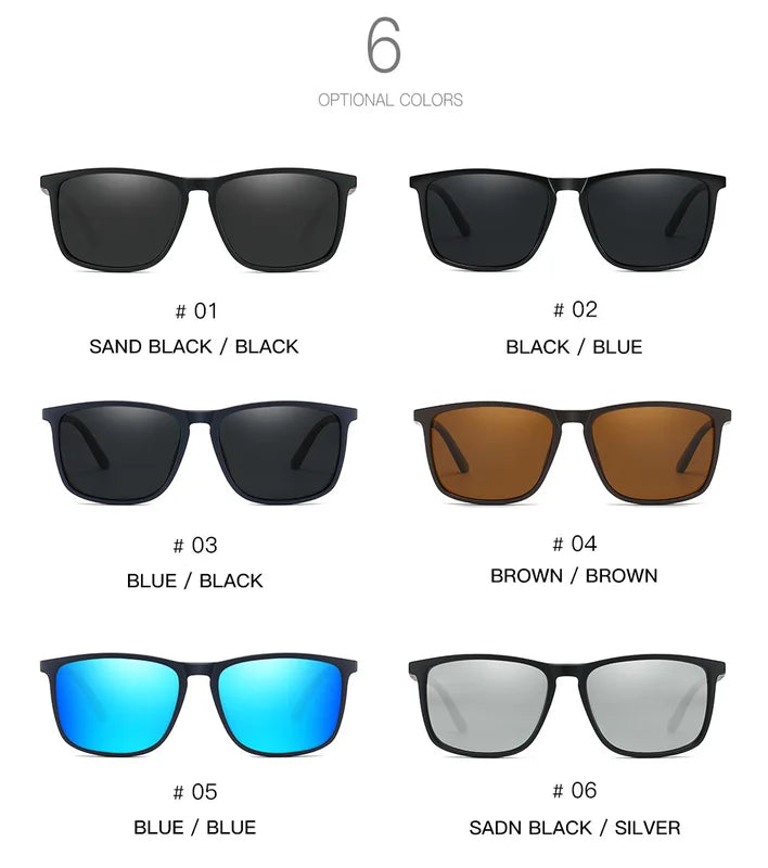 Polarized Sports Sunglasses for Men Lightweight Square UV400 Eyewear