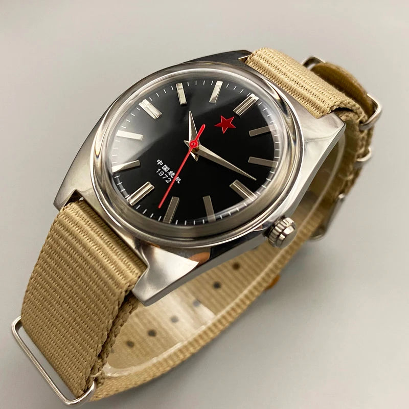 Men's Mechanical Watch 36mm Retro Chinese Style Hand Wind Timepiece