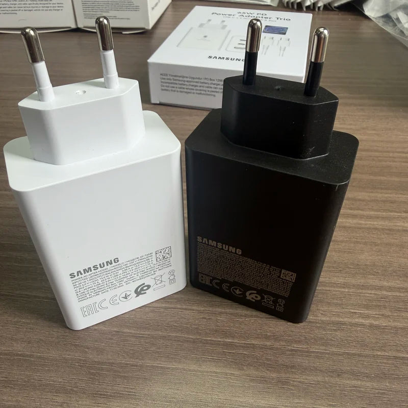 Samsung 65W 3-Port Fast Charging Wall Charger for Phones, Tablets, Laptops