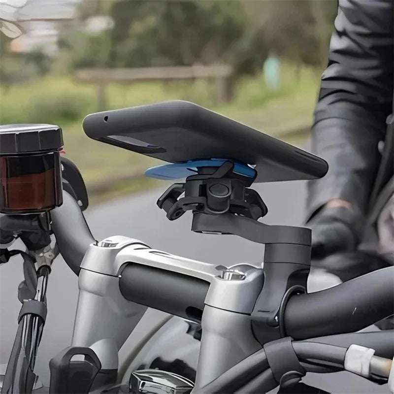 Shock-Resistant Bicycle Phone Holder with Anti-Vibration Damper & Quick Lock Handlebar Mount