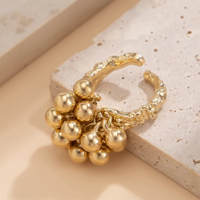 Unisex Creative Design Small Metal Open Ring for Women Men - Punk Jewelry