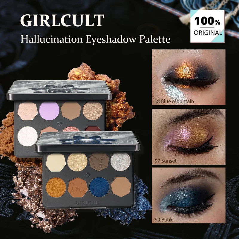 Girls Eyeshadow Palette - 8-Color Silky Matte & Shimmer Makeup Set