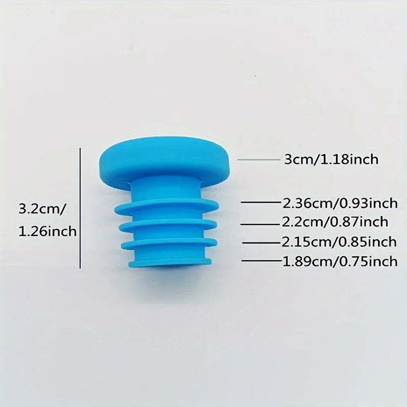 Silicone Wine Bottle Stopper Set - Reusable Threaded Seals in Multiple Colors (5 Pieces)