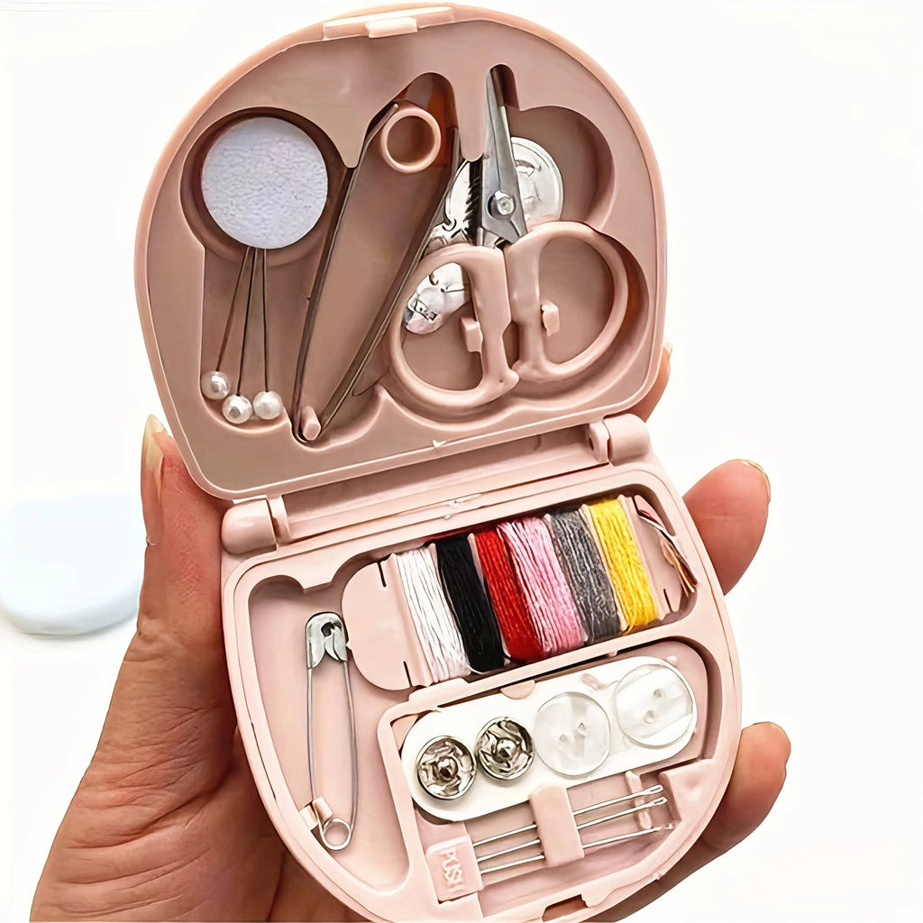 Portable Sewing Kit with Needles, Threads, Buttons & Scissors - Compact & Travel-Friendly