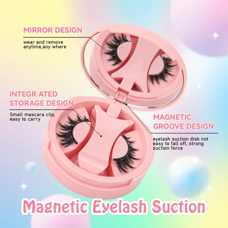 Anime-Style Magnetic False Eyelashes Reusable Waterproof No Glue Natural Design