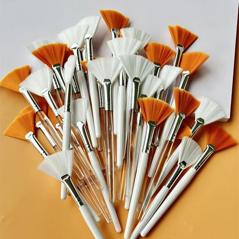 Fan Shape Makeup Brush Set - Multifunctional Facial & Mask Tools, 5/10 Pieces