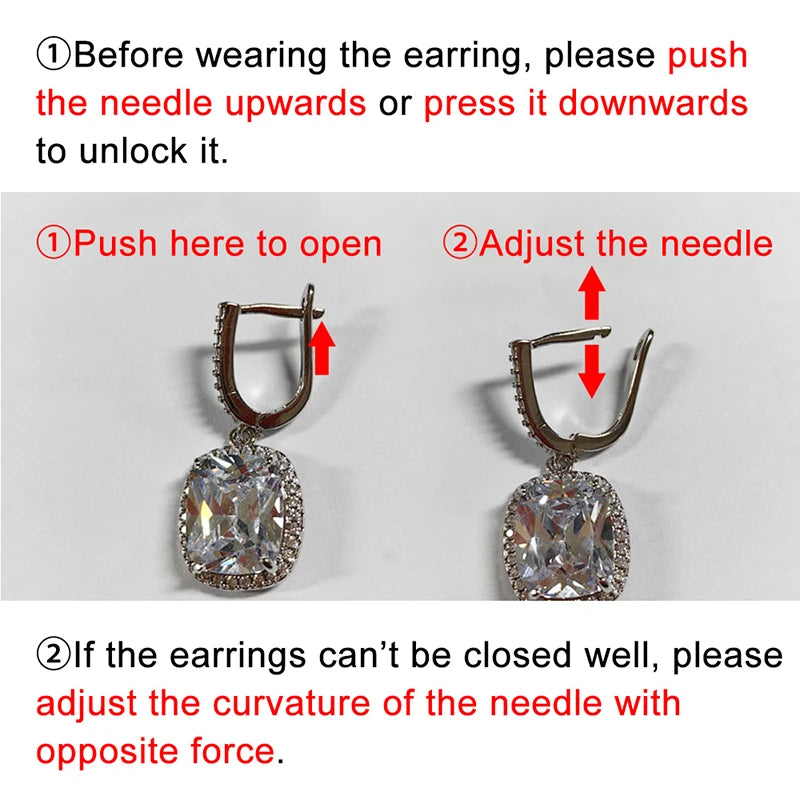 Gold Drop Earrings with CZ Charm for Women - Statement Jewelry