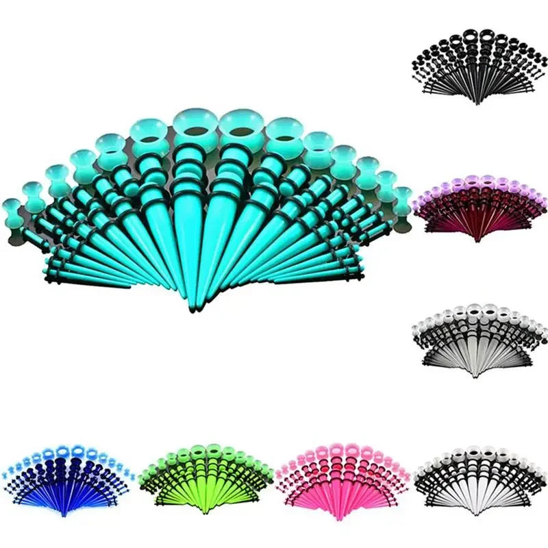 50pcs Acrylic Ear Piercing & Stretching Kit Tapers Body Jewelry Set