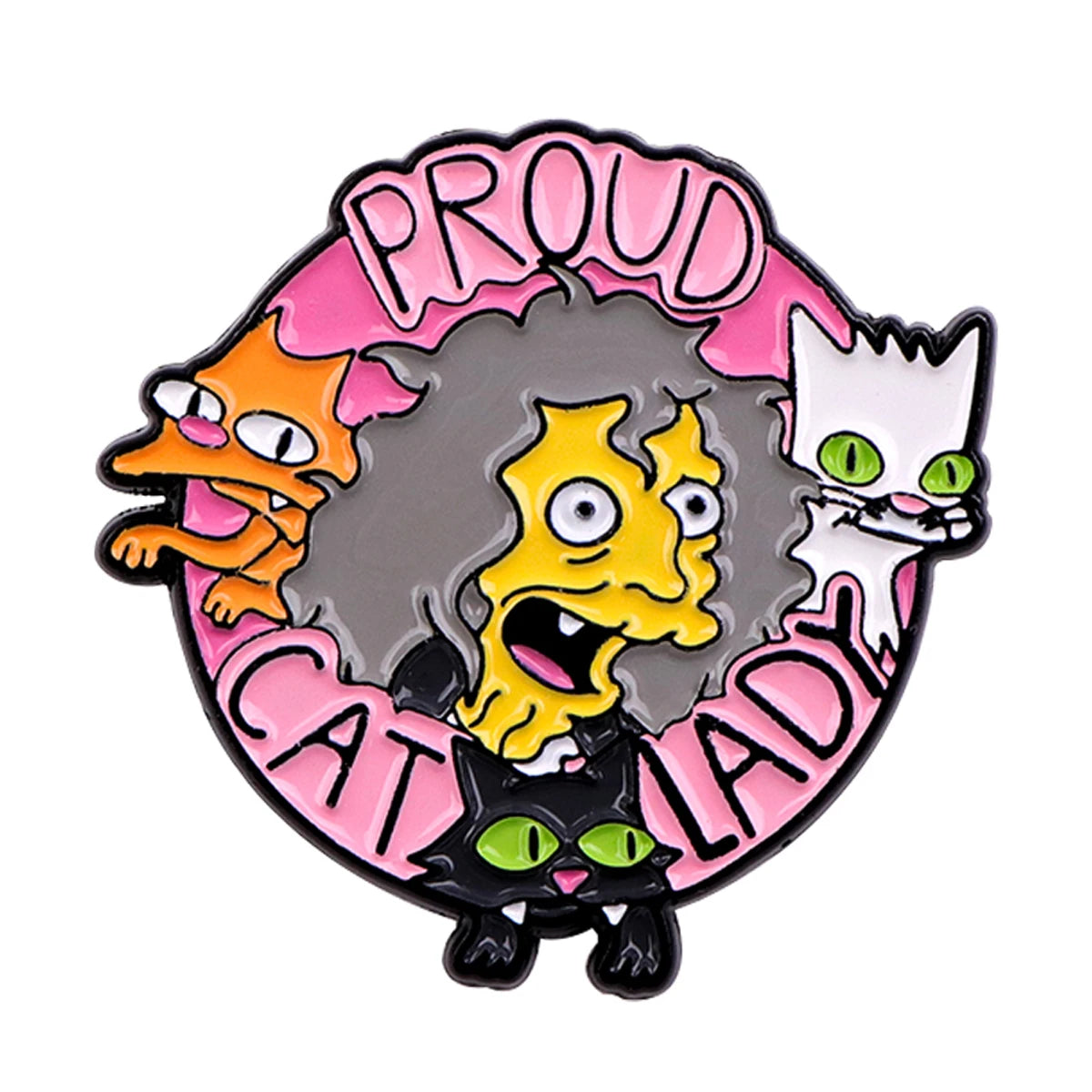Cat Lady Enamel Pin Badge for Backpack Hat Collar Lapel Cartoon Jewelry Gift