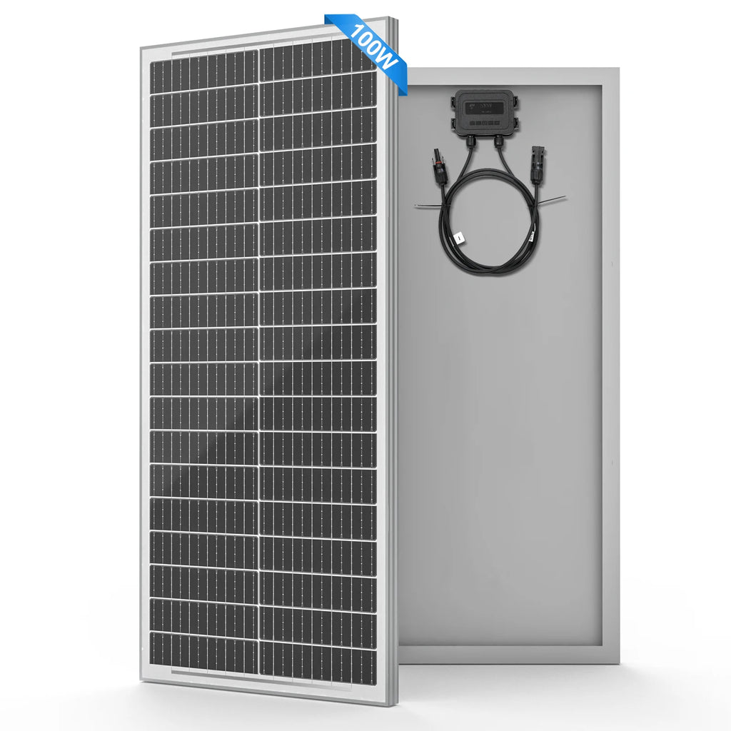 100W Monocrystalline Solar Panel for RV & Outdoor Use - High Efficiency