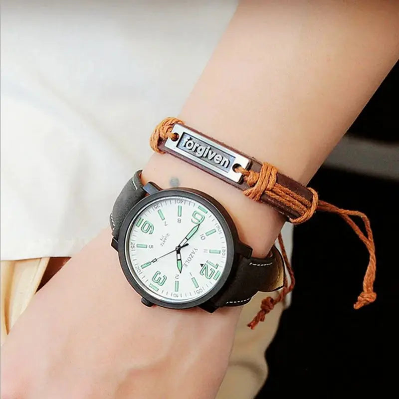 Large Dial Waterproof Luminous Quartz Wristwatch for Men and Women - Fashion Sports Watch