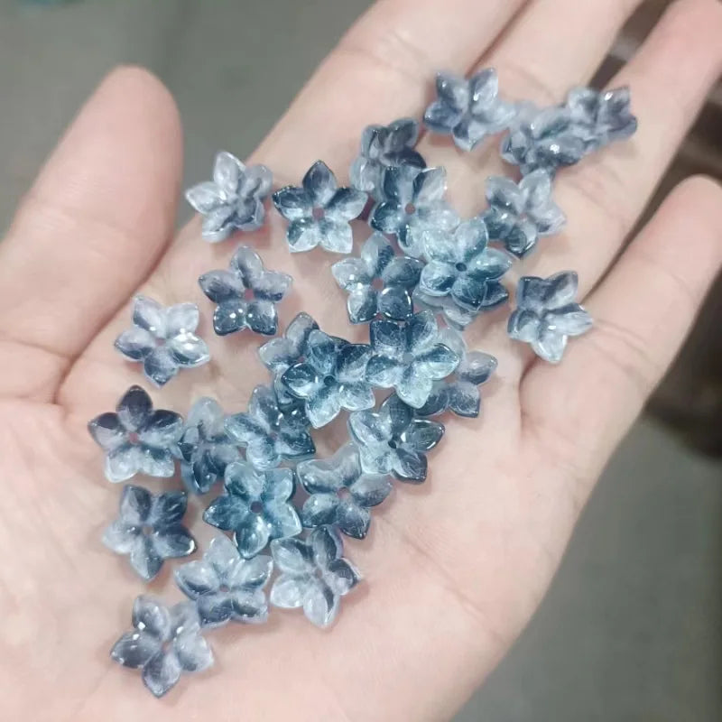 20pcs 12mm Glass Flower Beads for Jewelry Making Spacer Beads DIY Necklace Earrings
