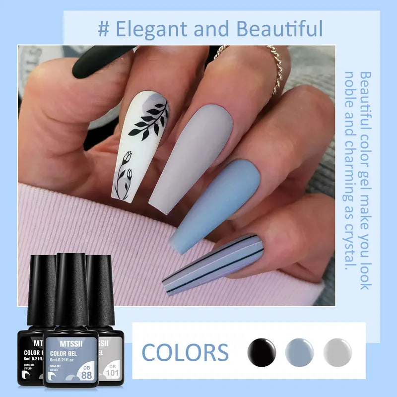 8-Piece Colorful Gel Nail Polish Set for Manicure & Nail Art