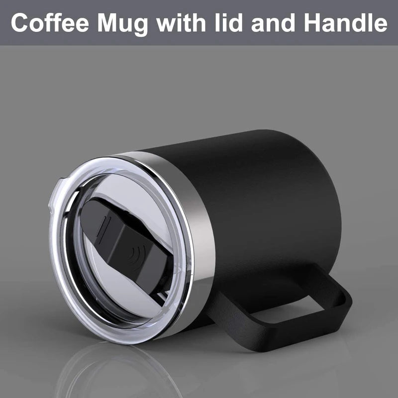 680ml Insulated Stainless Steel Coffee Mug with Handle and Leak-Proof Lid