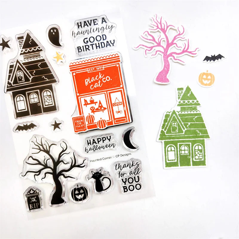 Halloween Witchy Wardrobe Sentiments Metal Cutting Dies & Stamps Craft Embossing Kit