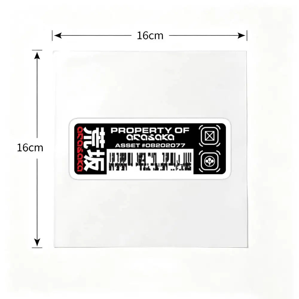 Waterproof Car Window & Motorcycle Stickers - Property Of Arasaka Decals