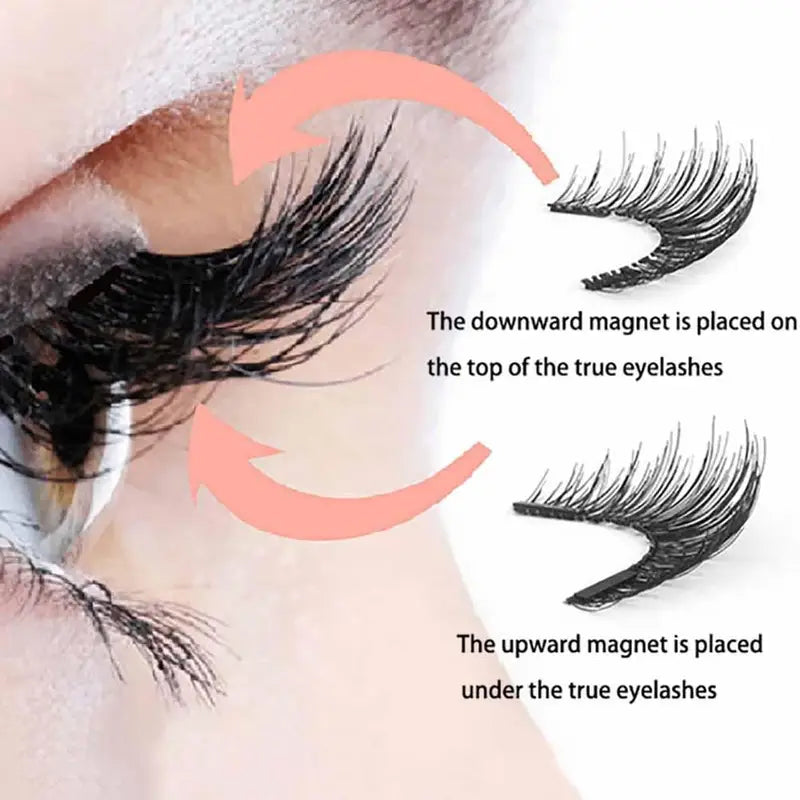 Magnetic Reusable False Eyelashes Kit with Tweezers - Natural & Dramatic Styles