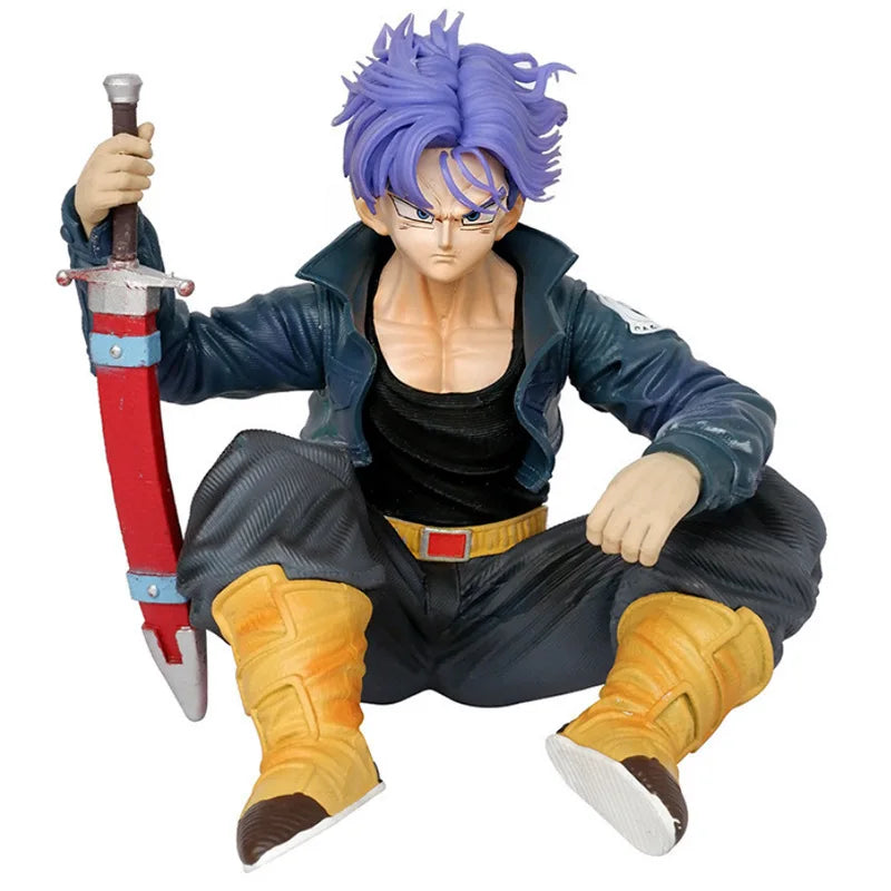 Dragon Ball Trunks Action Figure - Super Saiyan Sitting PVC Model 10cm