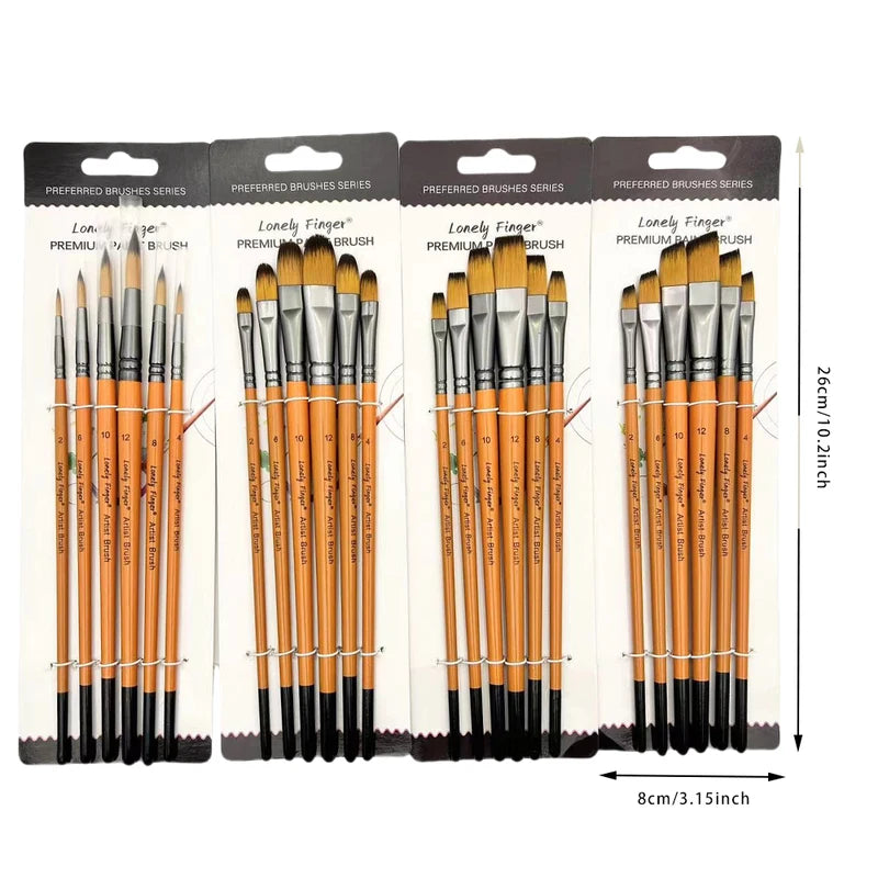 Professional Artist Paint Brush Set - Anti-Shedding Tips for Acrylic Oil Watercolor