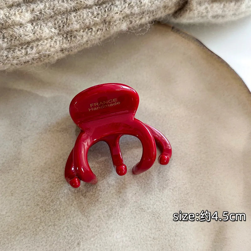 Elegant Retro French Hair Claw Clips for Women - High Ponytail Holders