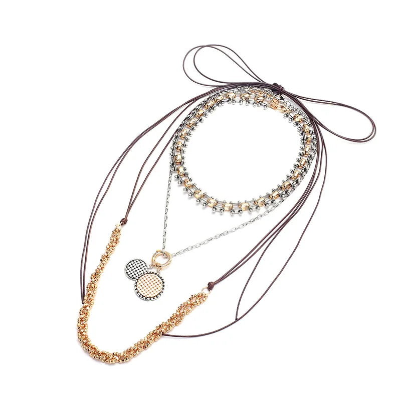 Bohemian Multi-Layered Necklace with Coin Pendant - Vintage Jewelry for Women