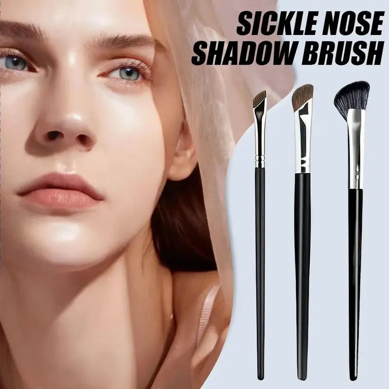 3Pcs Makeup Nose Brush Set - Contouring, Highlighting & Concealer Tools