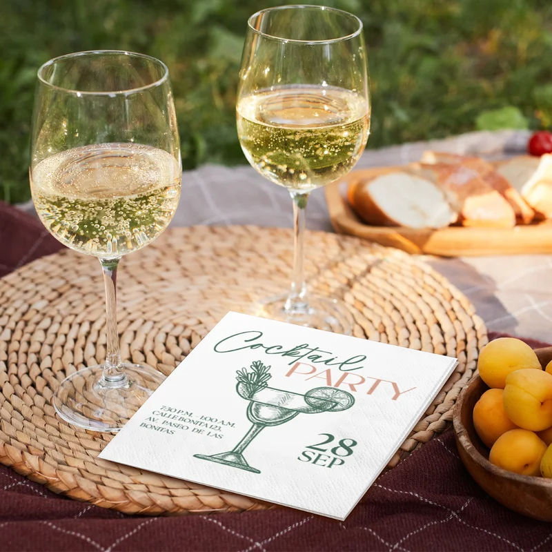Personalized Wedding Cocktail Napkins Custom Text Disposable Party Napkins