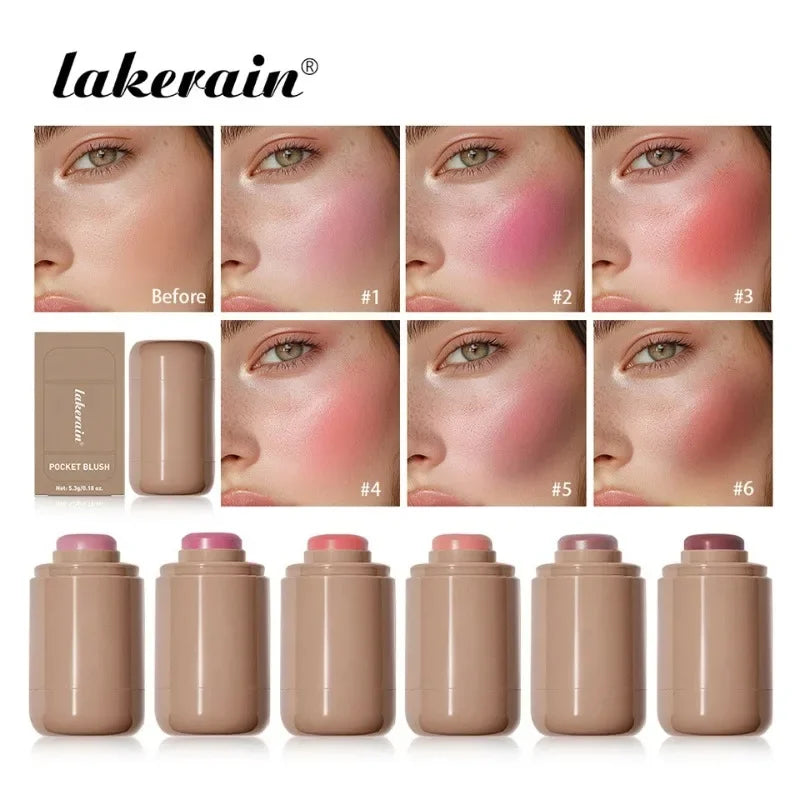 Creamy Blush Stick for Natural Cheek Color, Long-Lasting Matte Lip & Cheek Tint