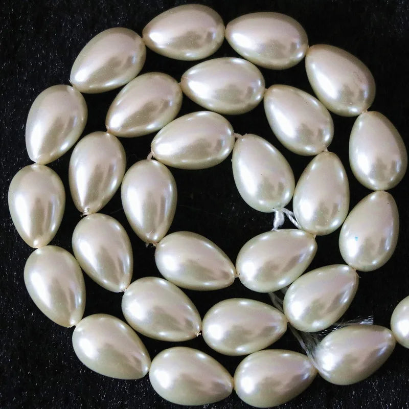 Pearl Bead Necklace Pendant DIY Jewelry Making Supplies - 9x13mm Teardrop Beads