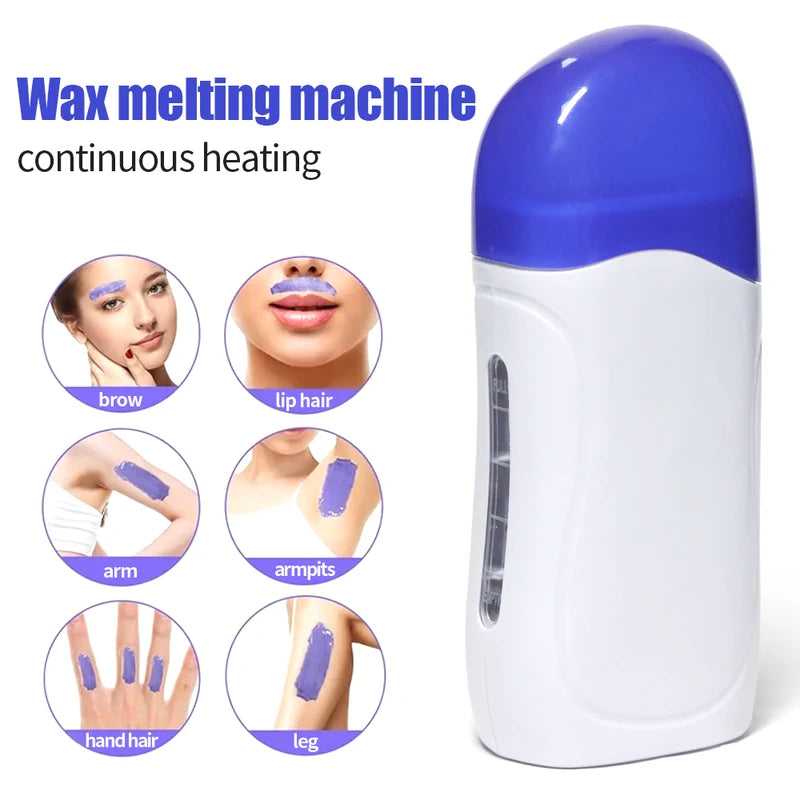 Wax Heating Device for Hair Removal, Portable Wax Warmer with Roller - Whole Body Use