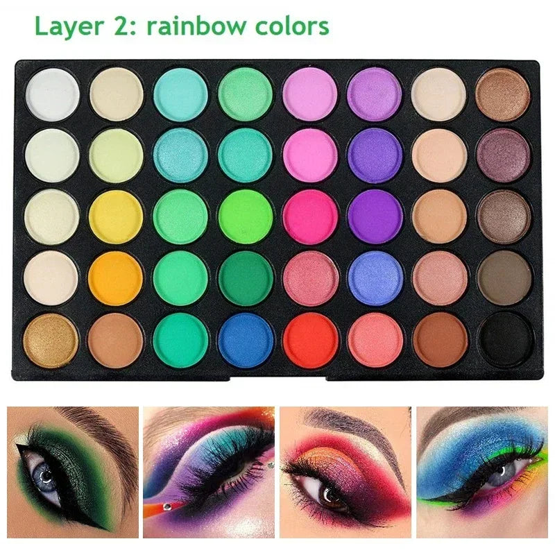120 Color Waterproof Eyeshadow Palette - Glitter & Matte Pigmented Eye Makeup