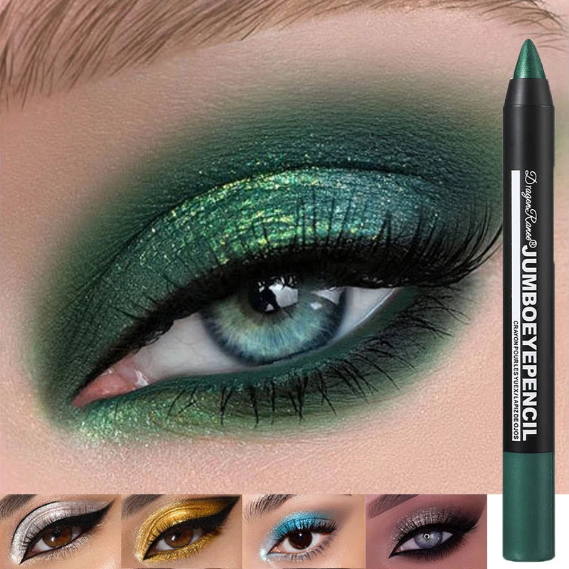 Waterproof Metallic Glitter Eyeshadow Pencil Stick - 12 Colors, Long-Lasting Highlighter Pen Makeup Tool