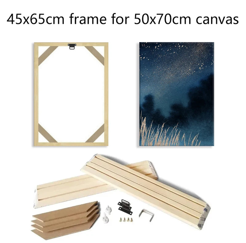 Wooden Frame for 50x70cm Canvas Wall Art - Diamond Painting & Poster Frame