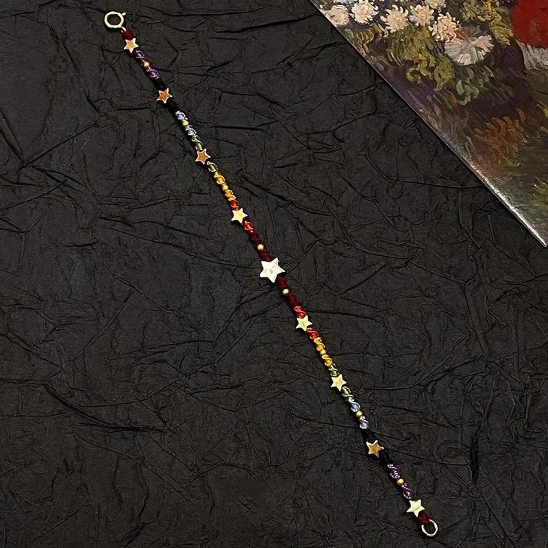 925 Sterling Silver Star Bracelet for Women and Girls, Multicolour Bohemia Jewelry Gift